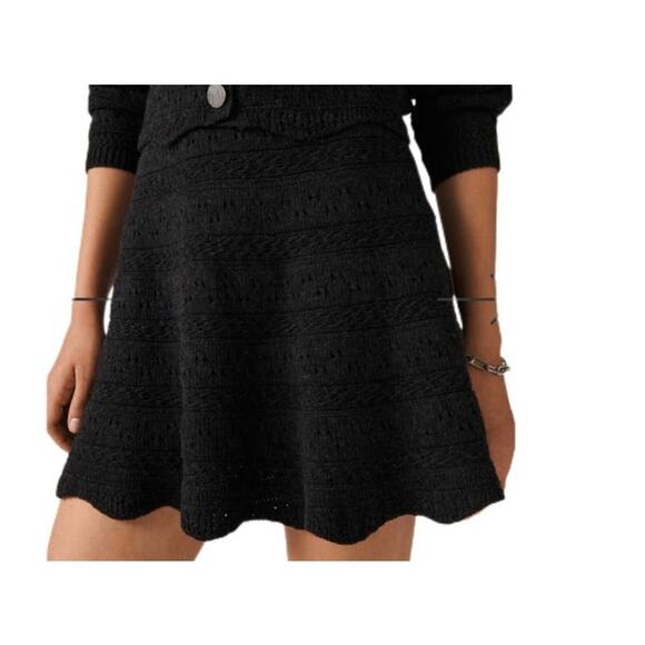Ba&sh skirt Hana wool cashmere skater dark gray Medium M - Picture 1 of 4